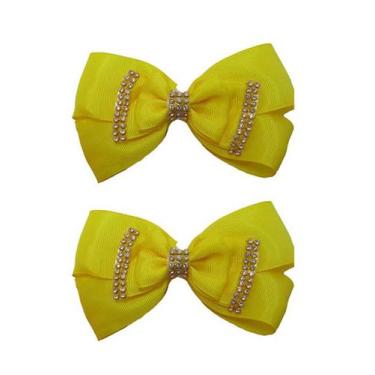 Imagem de Laço  De Luxo Para Cabelo Adulto Elegante 2 UNIDADES - POP, Amarelo