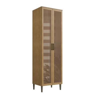 Imagem de Cristaleira 2 Portas 70cm Vidro Reflecta Com Pés 100 Mdf May