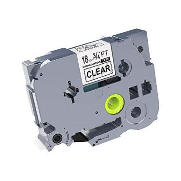 Imagem de IDIK 1PK Fita de etiqueta laminada de força extra clara preta compatível com Brother P-Touch TZe-S141 TZ S141 Tze S141 (18 mm x 8 m)