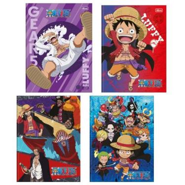 Imagem de Kit 4 Caderno Brochurão Capa Dura One Piece 80 Folhas - Tilibra