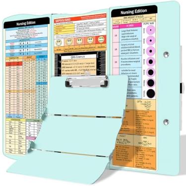 Imagem de Trustnice Prancheta de Enfermagem Prancheta Dobrável Médica: Folhas de Dicas Da Edição de Enfermagem Alumínio 3 Camadas Prancheta Dobrável Clipe de Perfil de Tamanho de Bolso de Enfermagem Bloco de No