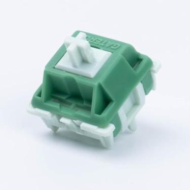 Imagem de GATERON Interruptores de teclado verde Apple, LED RGB tátil pesado de 5 pinos verde 22 mm mola de dois estágios pré-lubrificados de fábrica 63gf para teclado mecânico MX (110 peças)