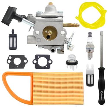 Imagem de NIMTEK Carburador BR600 com vela de ignição de filtro de ar para Stihl BR500 BR550 BR600 Mochila de substituição de soprador 4282-120-0606 4282-120-0607 C1Q-S184 C1Q-S183