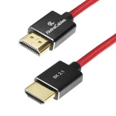Imagem de Alvin's Cables Cabo HDMI 8K 2.1 para HDMI 8K @60Hz 4K @120Hz de alta velocidade para Atomos Ninja, para Sony FS5 FS7 FX9, BMPCC, para Canon C300 C500, cabo espiral trançado vermelho