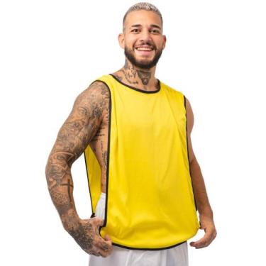 Imagem de Kit C/5 Coletes de Futebol Treino Jogo Simples 1 Fit, Amarelo