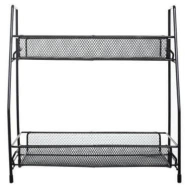 Imagem de Prateleira Multiuso em Metal Dois Andares Preto - TOP RIO