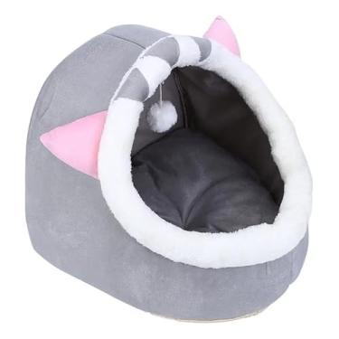 Imagem de Cama Casinha para Pet Cesto Almofada para Gatos e Cachorros Confortável e Macio Tenda Iglu Cabana Cinza