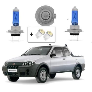 Imagem de Kit Lâmpadas Halógena Super Branca H7 Farol Alto Strada 2005 2006 2007