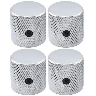 Imagem de Kit Com 04 Knobs De Metal Flat Top Vintage Para Contra Baixo Telecaste