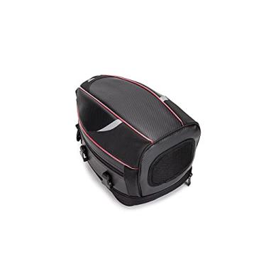Imagem de Mala de viagem para motocicleta, impermeável, porta-malas de motocicleta, padrão de fibra de carbono, bolsa traseira de motocicleta, vem com alça de fixação e capa de chuva, capa superior de