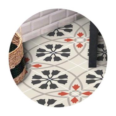 Imagem de Adesivo para piso floral indiano impermeável antiderrapante - Colacomi