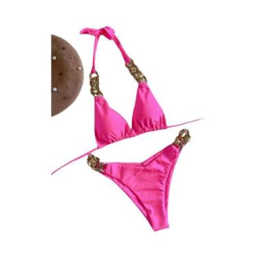 Imagem de Biquini Feminino Sexy com Bojo - Modelo Halter Triângulo Brasileiro 20