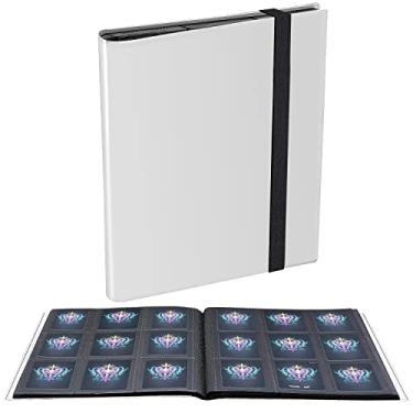 Imagem de JIQEZNL Card Binder, Atualizado 9 Bolsos Trading Card Collection Binder Para Cartões, 360 Card Book Holder Album Para Yugioh, Mtg, Tcg, Magic, Sports Cards - Branco