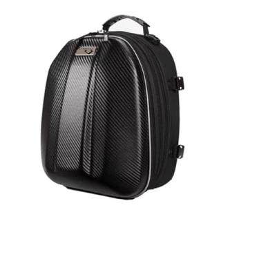 Imagem de Mala Mochila Expansível De Rabeta Para Moto Impermeável Cor Preto Desenho do tecido Liso