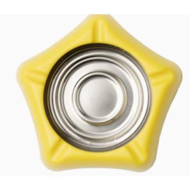 Imagem de Cinzeiro criativo de aço inoxidável quadrado cinco pontas estrela cor hotel suprimentos, cozinha doméstica escritório (amarelo pentagonal)