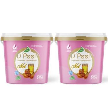 Imagem de Kit 2 Cera Hidrossolúvel 300g Depilatória Corporal Dpeel.,, Mel