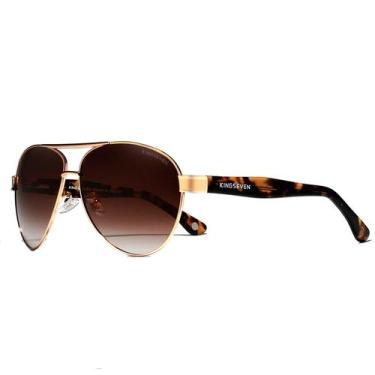 Imagem de Óculos de Sol Masculino Kingseven Estilo Piloto Classico Aviador Prote