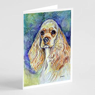 Imagem de Caroline's Treasures 7178GCA7P Cartões Buff Cocker Spaniel e Envelopes Pacote com 8, 7 x 5, multicolorido