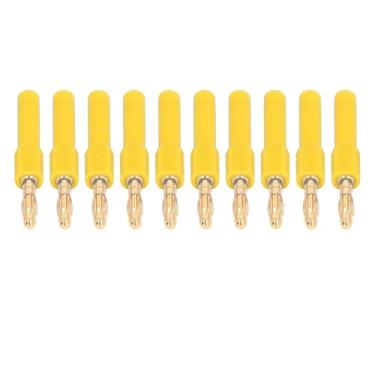 Imagem de Plugue banana de alta precisão 4,0 mm macho para conector fêmea de 2 mm para reguladores de energia, 10 peças (amarelo)
