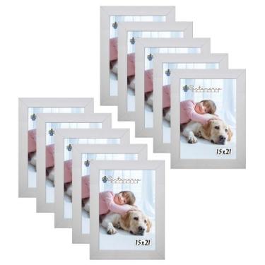 Imagem de Kit 10 Molduras Porta Retrato 15X21 Branco - Santamaria Molduras