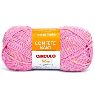 Imagem de Lã Confete Baby Círculo 100g 165m, 769 Chiclete 