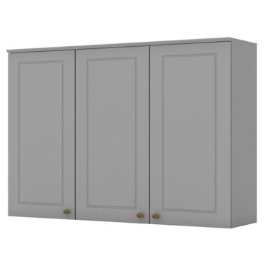 Imagem de Armario Aereo 3 Portas MDF 120 cm Americana C352 Cinza Henn