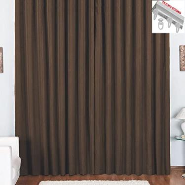 Imagem de Cortina Pryme 3 Metros Sala Quarto em Oxford para Trilho Suisso - Tabaco