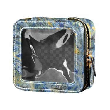 Imagem de Fitrendlovey Bolsa de maquiagem portátil com zíper com design de claraboia grande para artigos de higiene pessoal e cosméticos de viagem, T2, one size