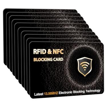 Imagem de SaiTech IT 10 cartões com bloqueio RFID protegem toda a sua carteira, bolsa e cartões contra roubo NFC sem contato para homens e mulheres - WG preto, Preto, Rf