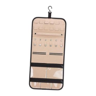 Imagem de Vaveren Bolsa suspensa de jóias de feltro, bolsa de armazenamento infantil de brinco, porta montada para viagens para mulheres saco de armazenamento de anel, Cinza Escuro