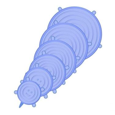 Imagem de Kit 6 Tampas Silicone Panela Pote Universal ível Lavável