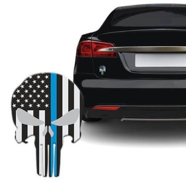 Imagem de Adesivo Refletivo Caveira O Justiceiro Blue Lives Matter - SPORTINOX