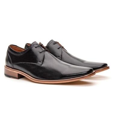 Imagem de Sapato Social Masculino 100% Couro Moderno Clássico Estilo Italiano Bi