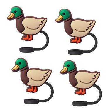 Imagem de Topos de palha de pato Mallard para copos Stanley; tampas de palha de pato compatíveis com Stanley copo de 30 e 1,134 g, topo de canudos reutilizáveis e de silicone para pontas de 0,4 polegadas/10 mm