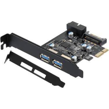 Imagem de YABOANG Placa PCI-E para USB 3.2 Gen 1, cartão de expansão PCI Express (PCIe) de 5 Gbit/s com cartão USB 3.0 frontal USB de 20 pinos, conversor de hub USB 3.0 interno suporta Windows 10/8/7/XP
