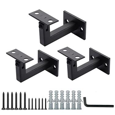 Imagem de 3TO 3 X 304 Suportes De Corrimão Ajustáveis Aço Inoxidável, Quadrados Parede Para Serviços Pesados Escada (Preto)