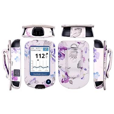 Imagem de Capa de couro ajustada projetada com protetor de tela (cordão incluído) para Freestyle Libre 3, Freestyle Libre 2, Freestyle Libre 14 dias (WFL/2)