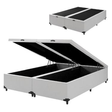 Imagem de Cama Box Com Baú King 1,93m Prince Branco