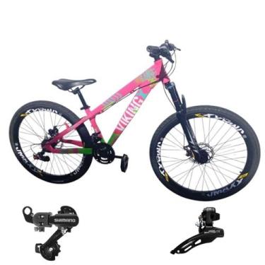 Imagem de Bicicleta Aro 26 Vikingx Aluminio Tuff 25 Mtb 24v Cambio Shimano Diant