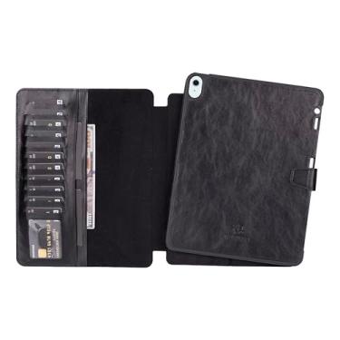 Imagem de VENITO Parma Capa de couro premium para iPad Air 11 polegadas M2 (2025/2024) com suporte para lápis, feito à mão, suporte, carteira destacável, couro de flor integral, compatível com Apple Pencil