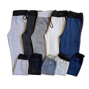 Imagem de Kit03 Calça Moletom Masculina Plus Size Punho Skinny Academia - FM, So