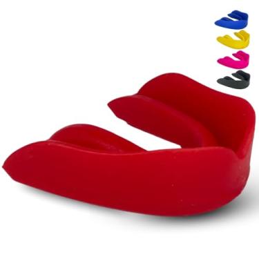 Imagem de Protetor Bucal Poker Artes Marciais Luta Boxe Karate MMA Muay Thai Profissional Moldável Jiu Jitsu Masculino Feminino Premium Resistente Confortável (Vermelho)