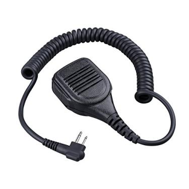 Imagem de ComMIXC Walkie Talkie alto-falante portátil com microfone PPT, à prova d'água, IP55, com fone de ouvido externo de 3,5 mm, compatível com rádios Motorola Kenwood Baofeng, 2-Pin 2.5&3.5mm Motorola