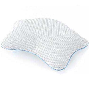 Imagem de (Cloud Bath Pillow) - Non Slip Bath Spa Pillow, Luxury Bathtub Head & Neck Support, Super Permeable Quick Drying Air Mesh Tub Pillow with 4 Large Suction Cups, Whirlpool, Jacuzzi & Standard Tubs, Soft and Relaxing