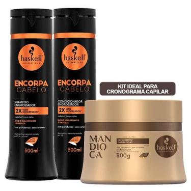 Imagem de Kit Haskell Encorpa Cabelo 300ml + Máscara Mandioca 300g - Melhor Cron