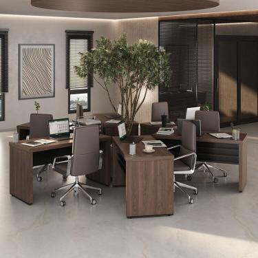 Imagem de Conjunto Executivo Tamburato 6 Mesas 1400 Charuto/preto