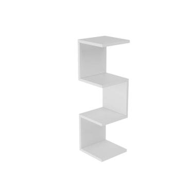 Imagem de Prateleira De Canto Lyra 3 Nichos Decorativos Branco Para Sala Quarto Livros