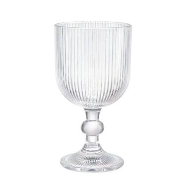 Imagem de Taça De Vidro Transparente Canelada 380ml Em Casa Tem