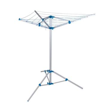 Imagem de Varal De Chão Parabólico Mor 006052 Em Alumínio Prata Com Azul