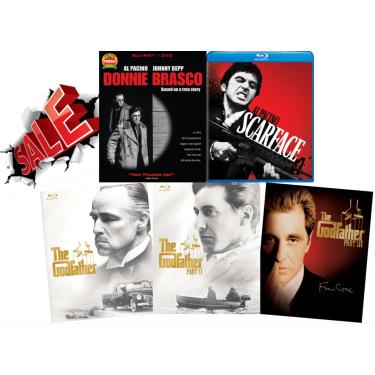 Imagem de GOGO1 Coleção Ultimate Gangster Com 5 Filmes: O Poderoso Chefão / Chefão: Parte Ii Iii Scarface E Donnie Brasco [Blu-Ray] Al Pacino, Robert Deniro, Johnny Depp, Região 1/A